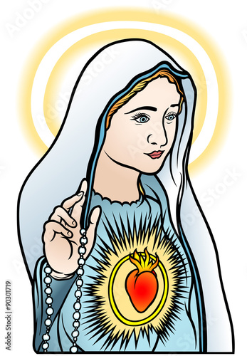 Virgin Mary - Colored Illustration, Vector