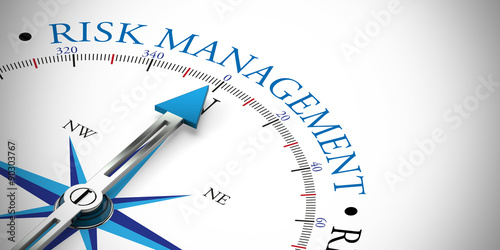 Arrow pointing to risk management concept photo