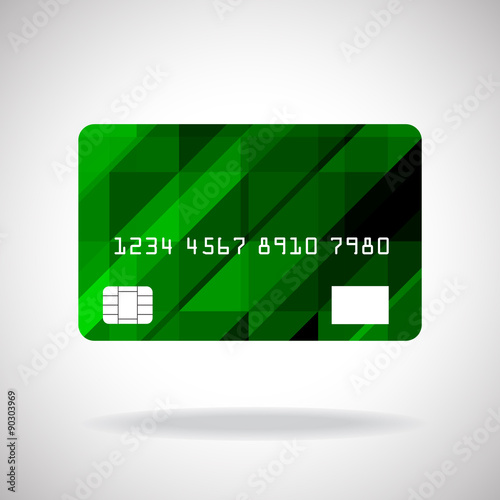 Credit card icon with abstract geometric colorful design