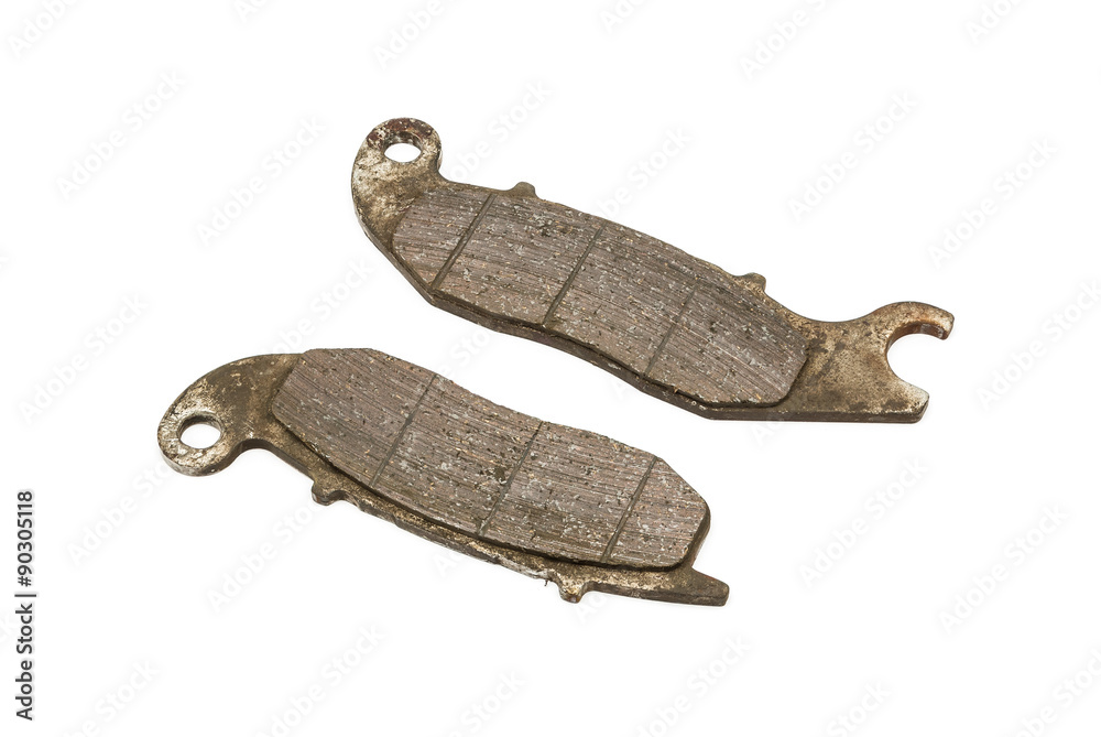 Obraz premium Old Front Disc Brake Pads of Sport bike