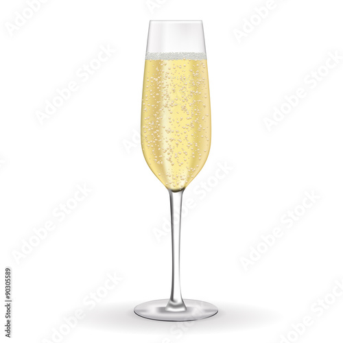 Glass of champagne or sparkling wine