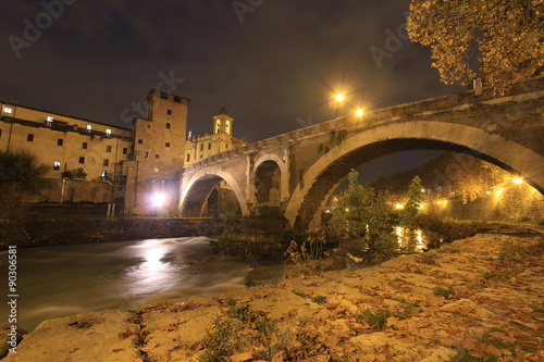 The Pons Fabricius by night photo