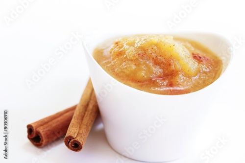 Applesauce isolated on white
