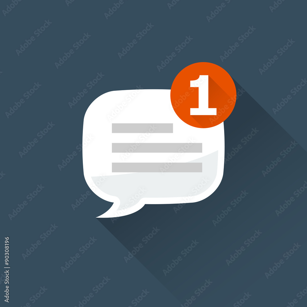 Incoming message (notification) icon - rounded square speech bubble Incoming message (notification) icon - rounded square speech bubble
