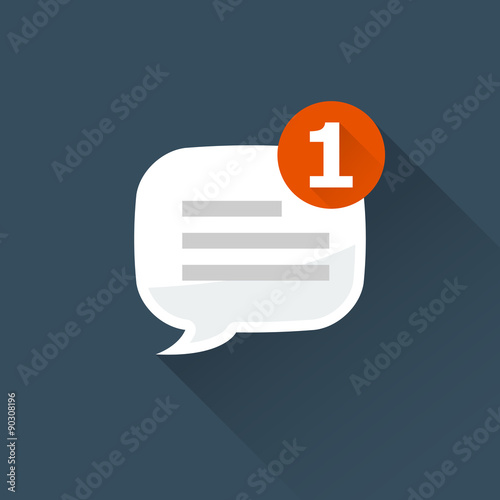 Incoming message (notification) icon - rounded square speech bubble