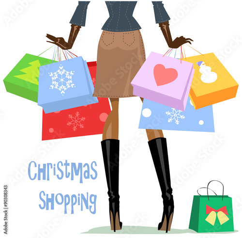Woman carrying shopping bags