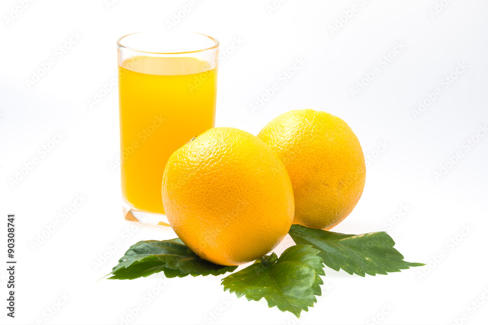 Glass of orange juice isolated on white Glass of orange juice isolated on white