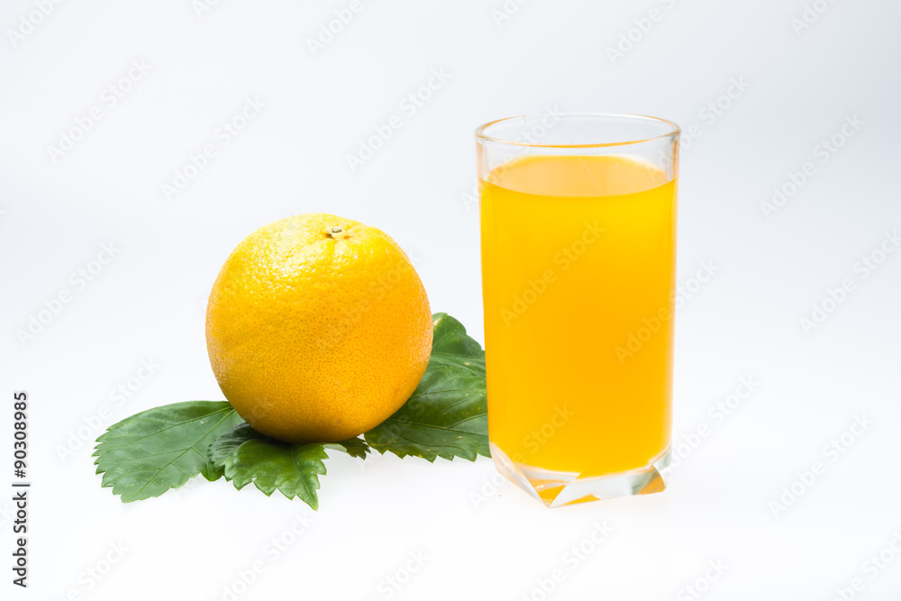 Glass of orange juice isolated on white Glass of orange juice isolated on white