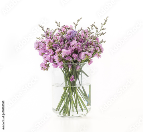 statice flower bouquet on white background