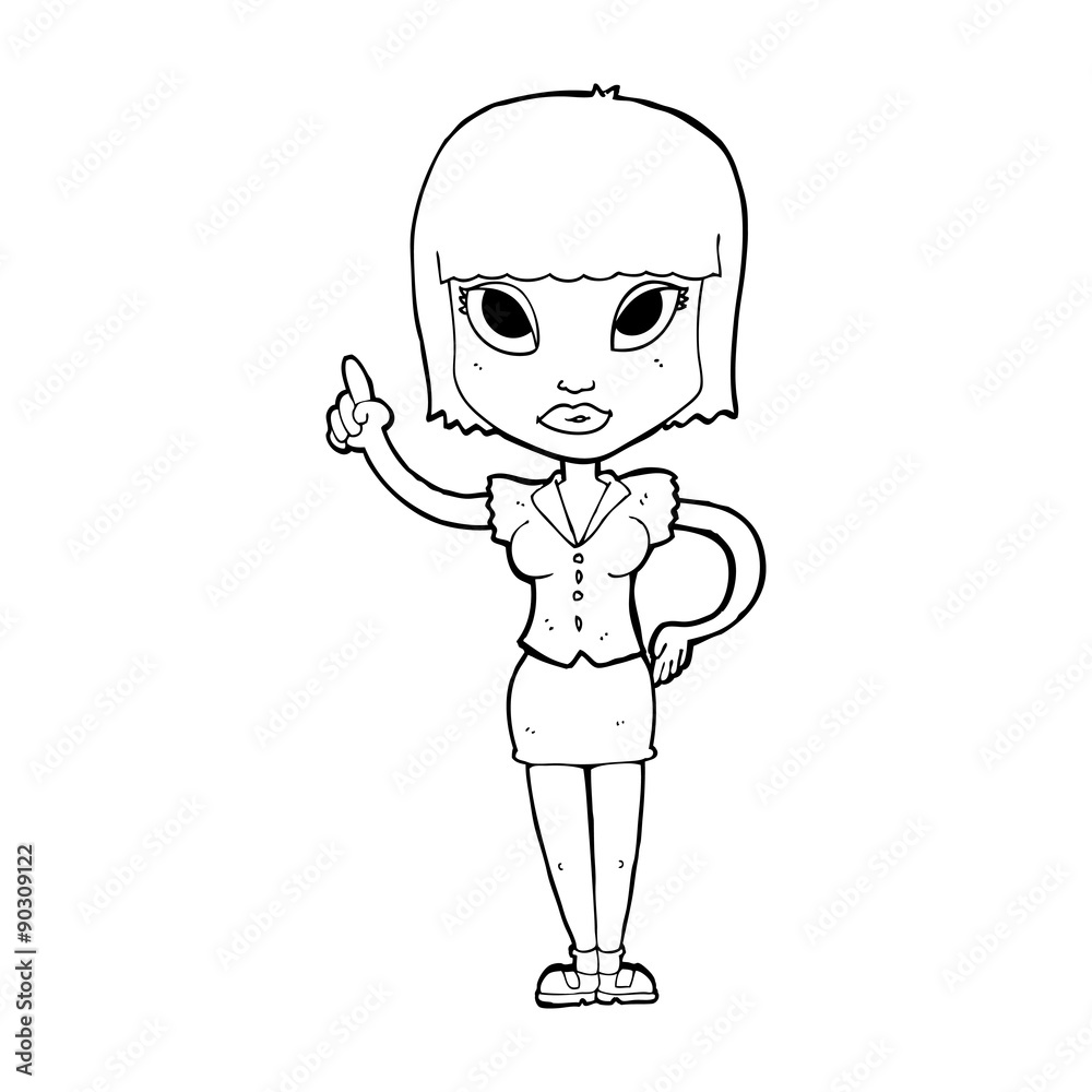 cartoon pretty girl with idea cartoon pretty girl with idea