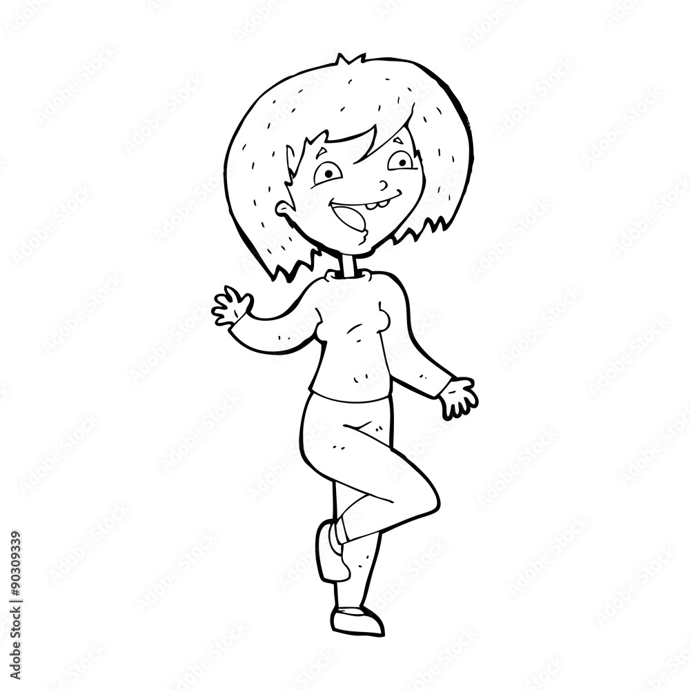 cartoon laughing woman