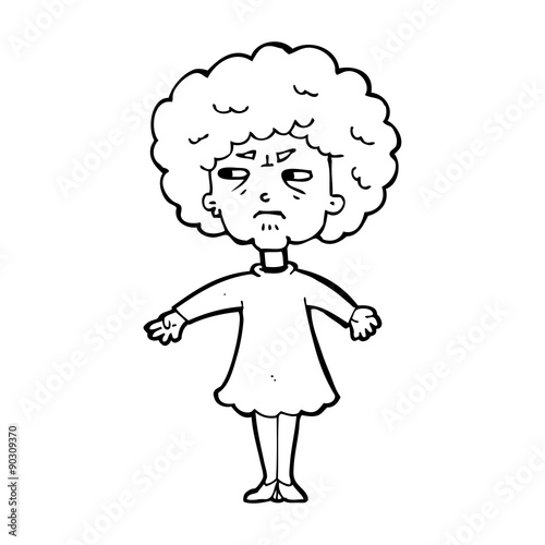 cartoon bitter old woman