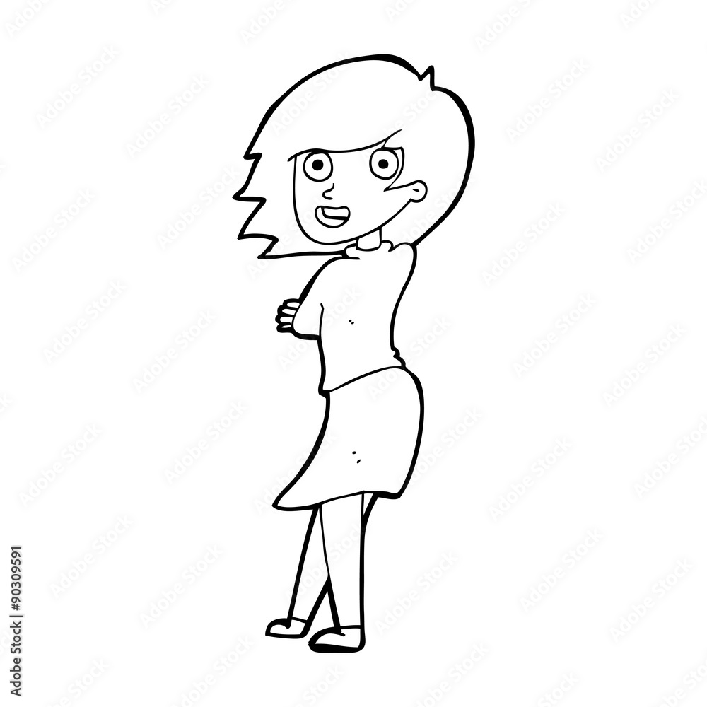 cartoon happy woman cartoon happy woman