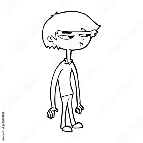 cartoon suspicious boy