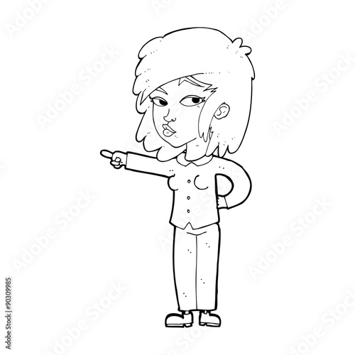 cartoon woman pointing
