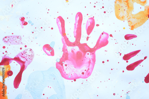 colorful handprint