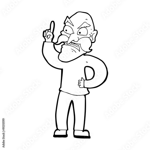 cartoon old man laying down rules