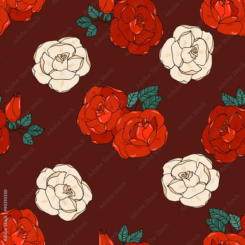 seamless pattern with roses seamless pattern with roses