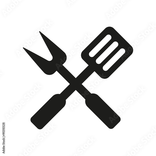The bbq icon. Barbecue and kitchen, cook symbol. Flat Vector