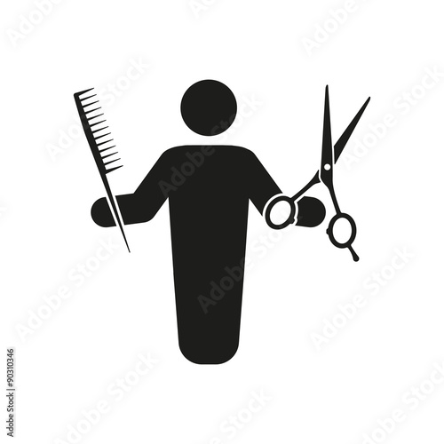 The barber avatar icon. Barbershop and hairdresser, haircutter symbol. Flat