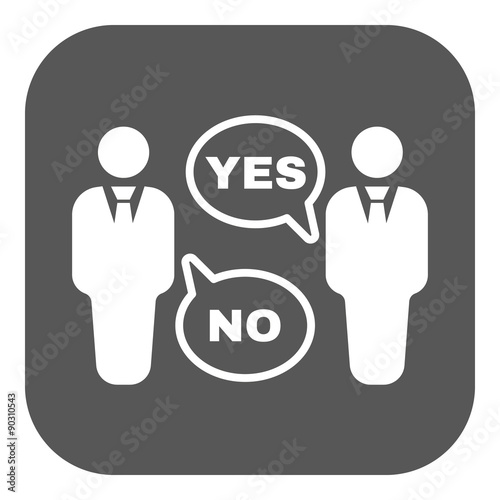 The dispute icon. Dialog and  negotiation, discussion symbol. Flat