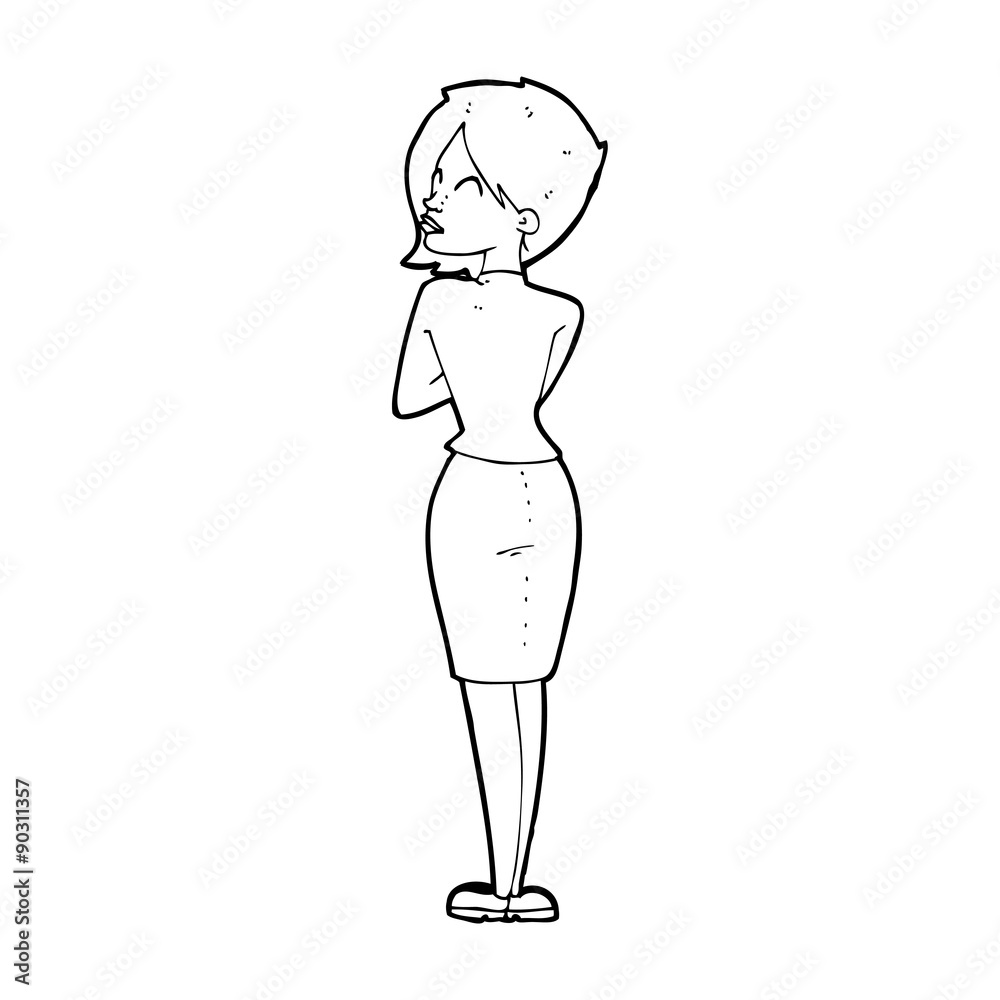 cartoon businesswoman ignoring cartoon businesswoman ignoring