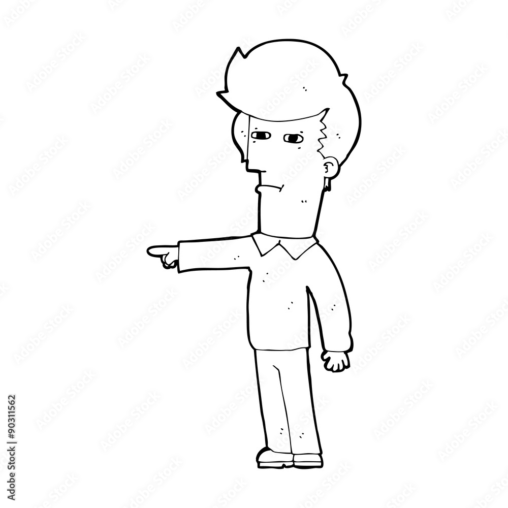 cartoon man blaming cartoon man blaming