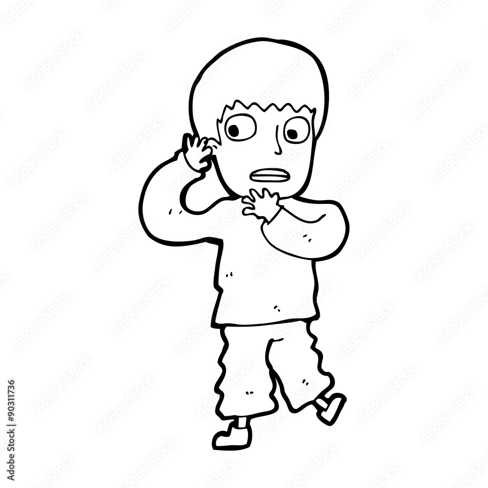 cartoon frightened boy cartoon frightened boy