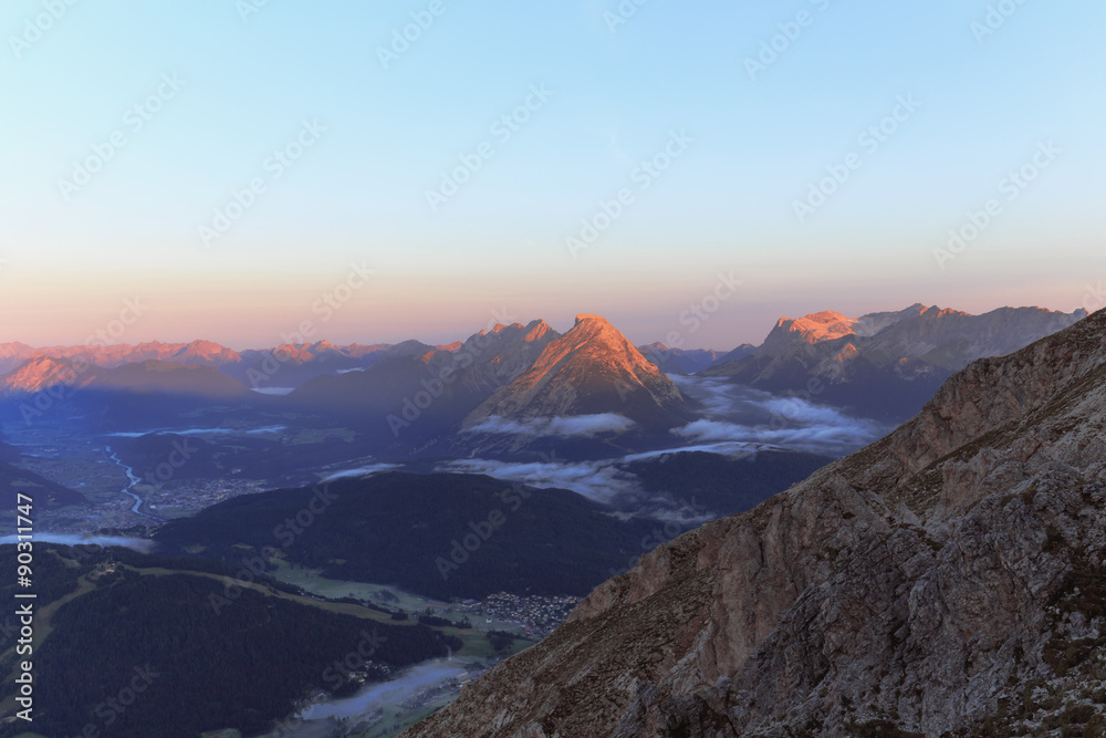 Eastern Karwendel High Mountains in Austria in Tyrol