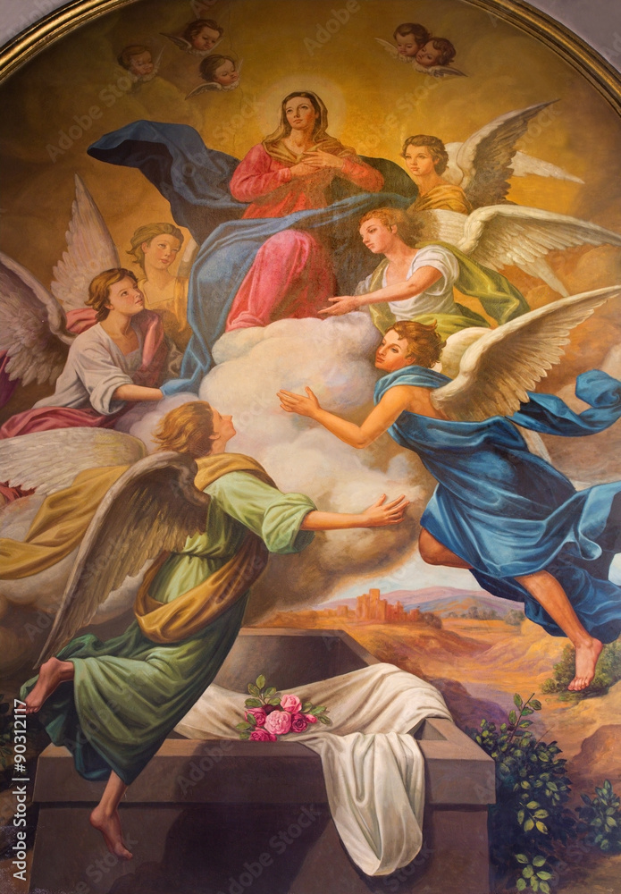 Seville - The fresco of Assumption of Virgn Mary 