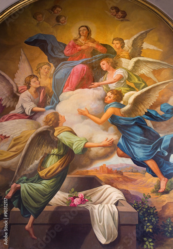 Seville - The fresco of Assumption of Virgn Mary 