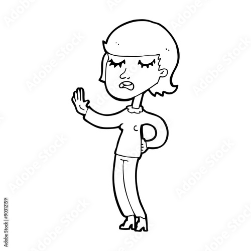 cartoon woman ignoring