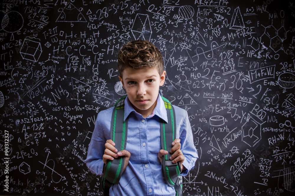 Young handsome school boy