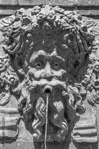 Granada - Detail of the Pillar of Charles V  renaissance fountain