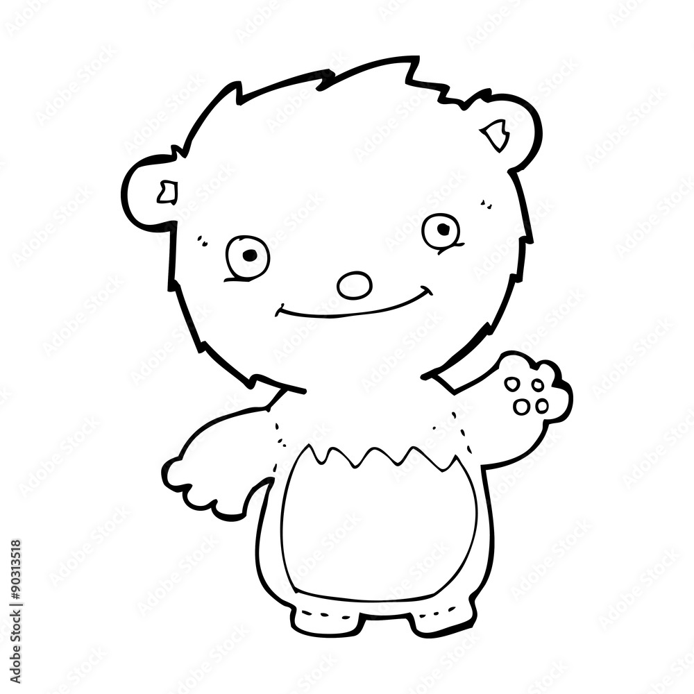 cartoon waving teddy bear cartoon waving teddy bear