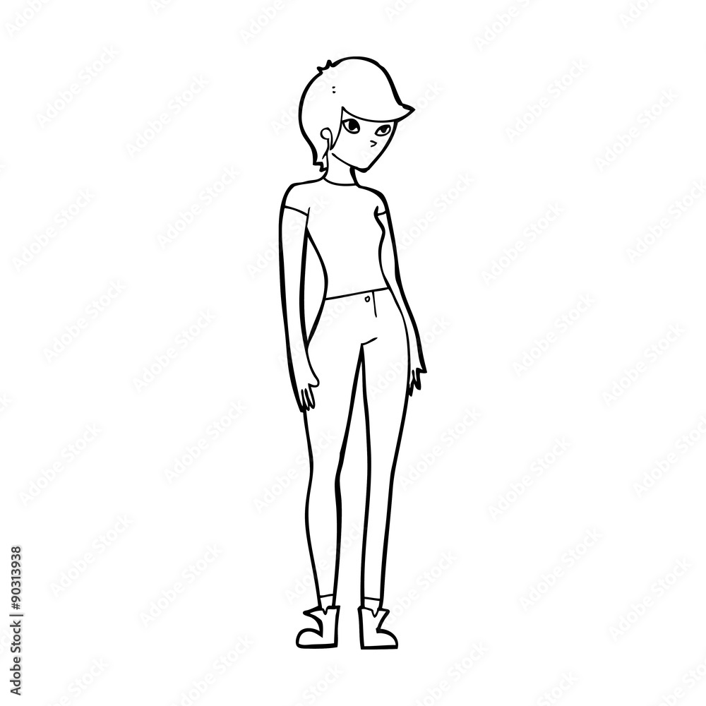 cartoon modern attractive woman cartoon modern attractive woman