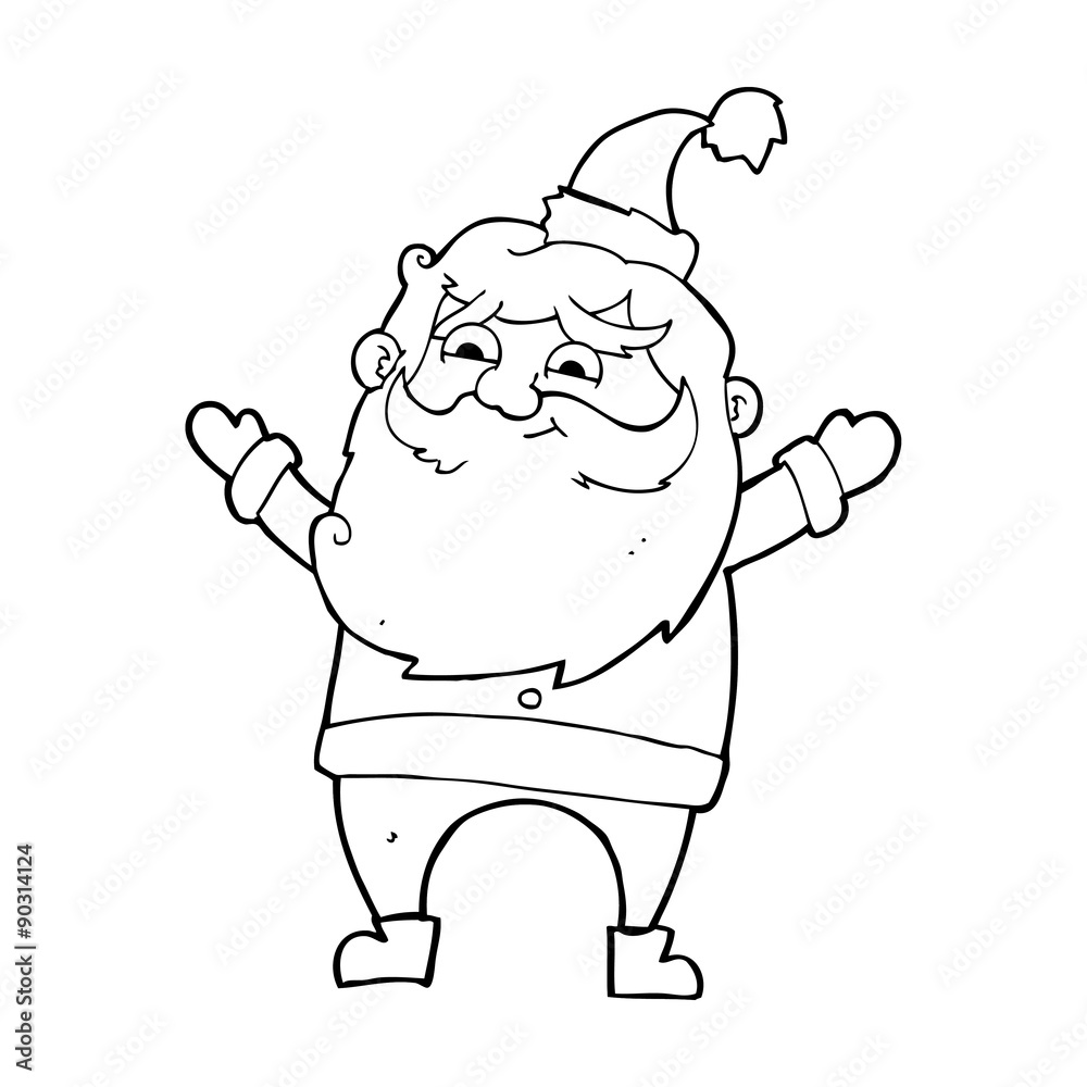 Fototapeta premium cartoon happy santa claus