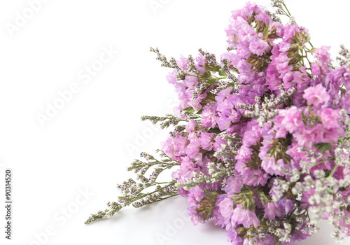statice flower bouquet on white background