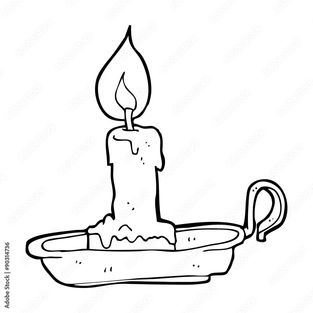 Obraz premium cartoon old candlestick