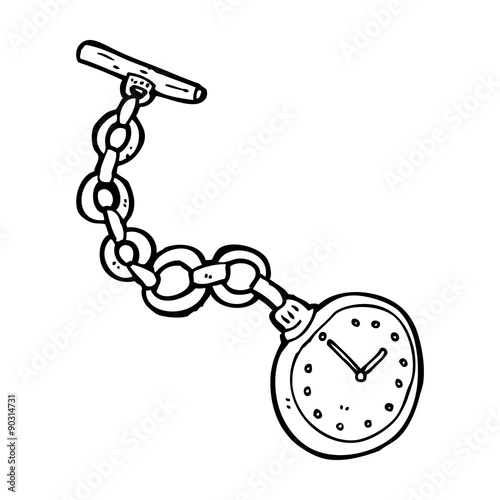 cartoon old pocket watch