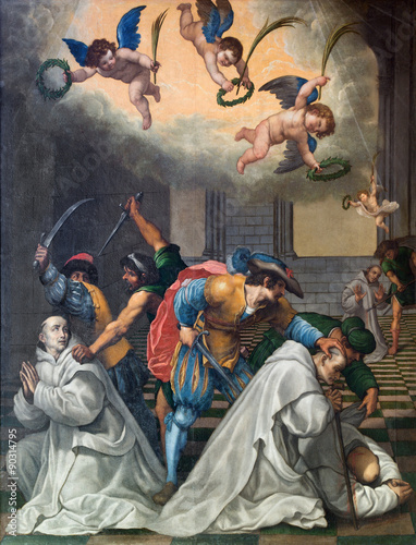 Granada - painting of killing of Carthusians in Monasterio de la Cartuja