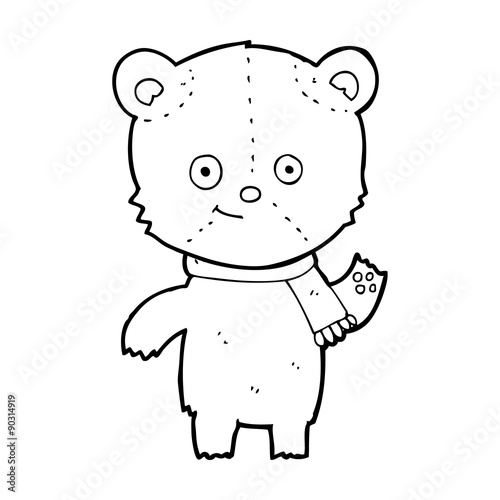 cartoon teddy bear waving