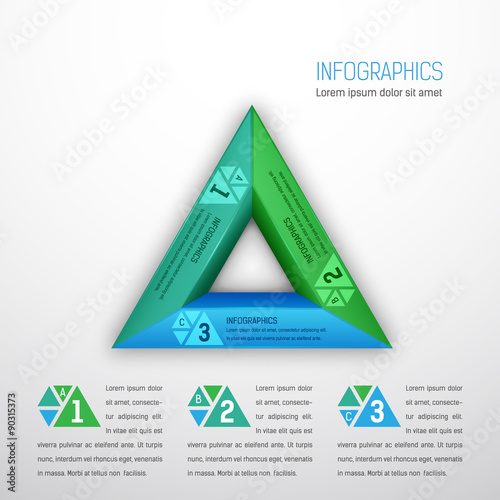 Colorful triangle infographics elements.Vector illustration
