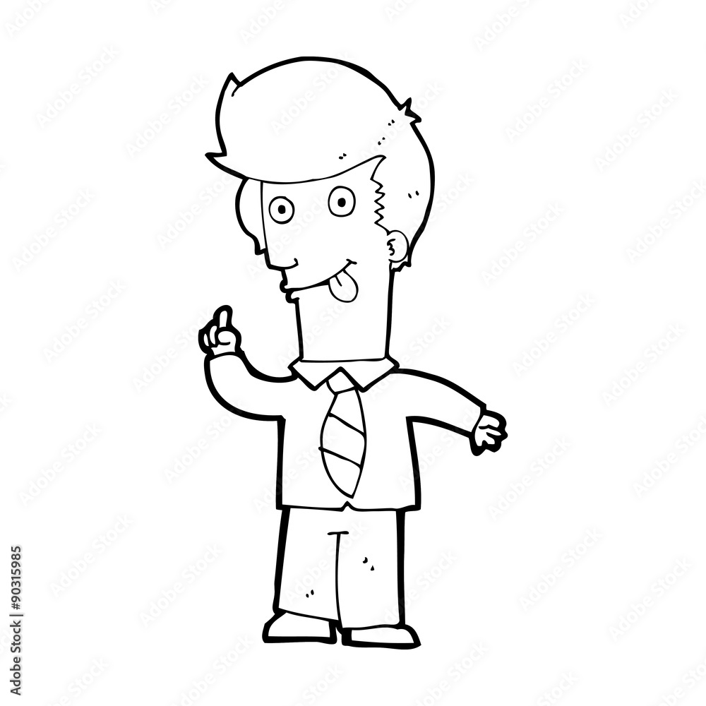 cartoon office man with crazy idea cartoon office man with crazy idea