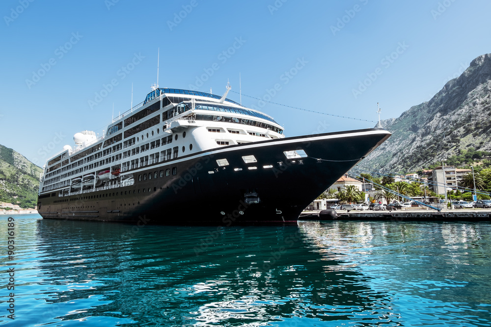 Navy Pier with  cruise liner in the town of Kotor