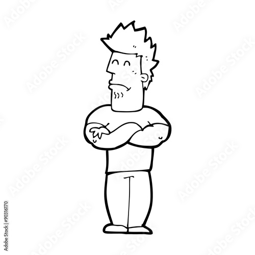 cartoon sulking man