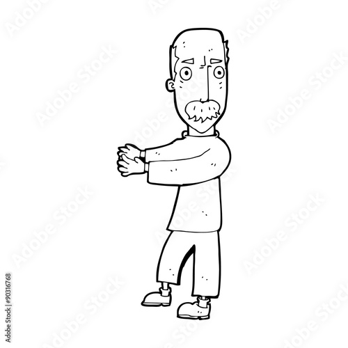 cartoon balding man explaining