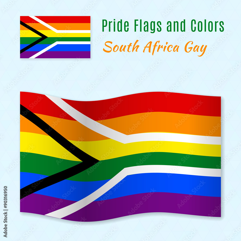 Gay pride flag of South Africa with correct color scheme Stock Vector ...