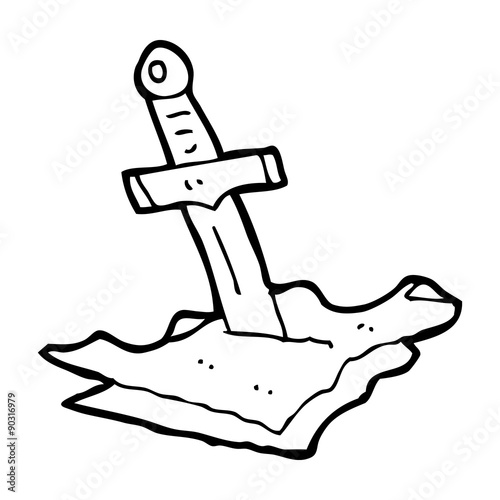 cartoon dagger in maps