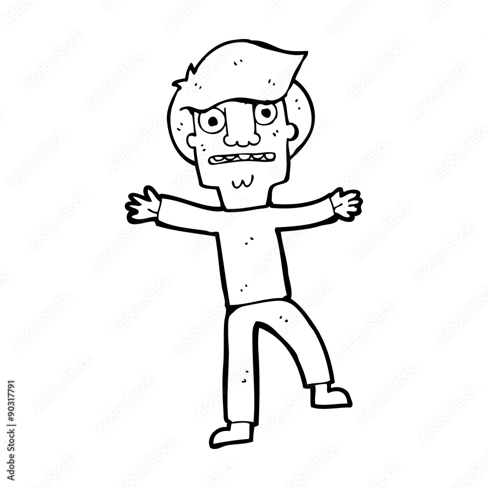 Fototapeta premium cartoon boy panicking